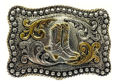 Hebilla Para Cinturón Vaquero De Plata Botas Cowboy