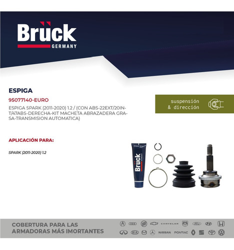 Espiga Spark 14-17 Transmisión Automática Derecha Lado Rueda