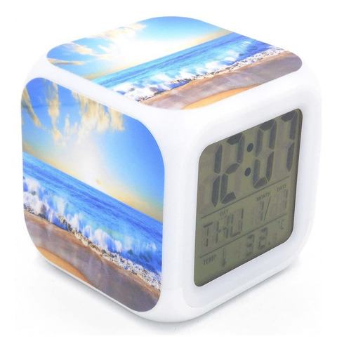 Bofy Reloj Despertador Led Ocean Sea Beach Vacation Patte