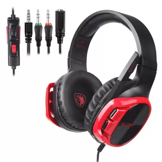 Auriculares Gamer : Sades R17 Para Ps4 Xbox One Black-red