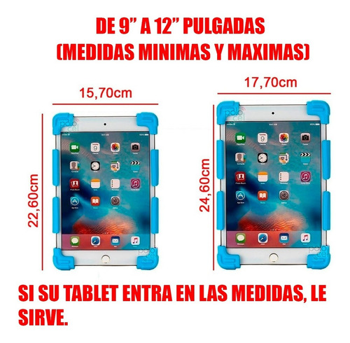 Imagen 2 de 7 de Funda Silicona Tablet 9 10 10.1 10.2 11 Pulgadas Con Soporte