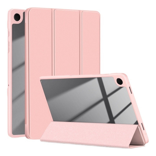 Hhfunda Rosa De 3 Pliegues De Color Sólido Para Galaxy Tab A