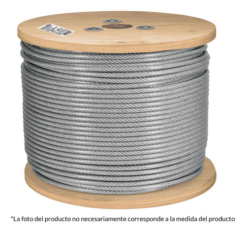 Cable Flexible De Acero 1/8', Recubierto Pvc, 7x19, 300 M Fi