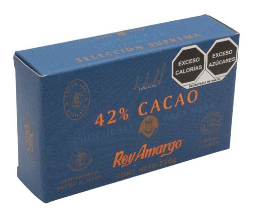 Chocolate Para Mesa Rey Amargo Selec Suprema 42% Cacao 220gr