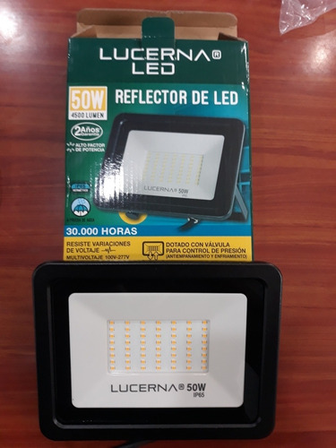 Reflector Led Compacto 50w  3000k  85/265v  Lucerna 