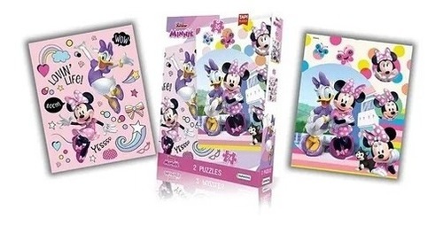 2 Puzzles  24 Y 36 Piezas Disney Minnie Mouse