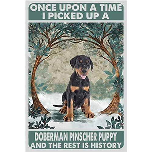 Once Upon Time Sign Wall Decor - Doberman Pinscher Pupp...