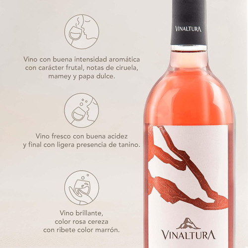 Pack De 4 Vino Rosado Vinaltura Rosé Bajío 750 Ml