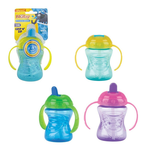 Imagen 2 de 5 de Vaso Nuby Pico Duro Con Asas 240ml Universo Binario