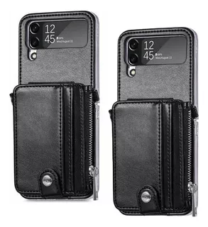 2×para Galaxy Z Flip 4 5g Wallet Case Com Cordão Ajustável