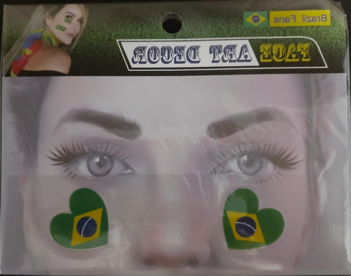Adesivo Facial Brasil Olhos Copa Do Mundo Festa Fantasia