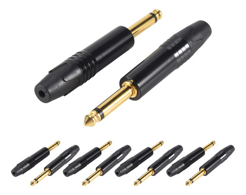 Plug Banhado A Ouro, 10 Unidades, Mono Professional, 2 Pólos