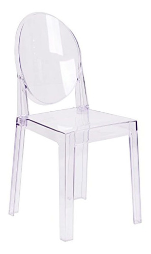 Flash Furniture Ghost Chair With Oval Back In Transparent Cr