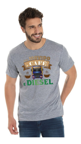 Imagem 2 de 4 de Camiseta Para Caminhoneiro - Sou Movido A Café E Diesel