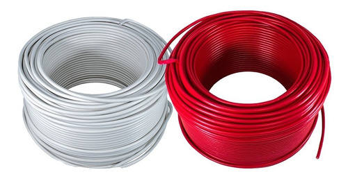 Kit 2 Cables Electrico Cca Calibre 14 Blanco Y Rojo 50 M