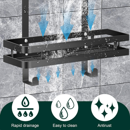 Estante Organizador Para Ducha En Acero Inoxidable 2 Pisos.