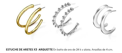 Estuche De Aretes Dama Arquette X3 Joyeria Finart De Ésika