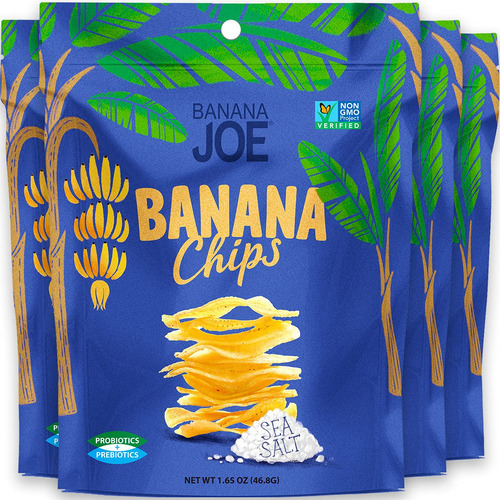 Banana Chips Sea Salt Mediterranean Diet Healthy Snack, Frut