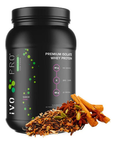 Proteína Ivo Pro - Premium Isolate Whey Protein - Stevia Sabor Chai