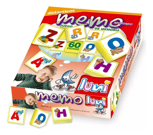Juego De Mesa Memotest Abecedario Luni 60 Fichas Cod 9104