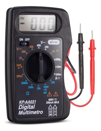 Multimetro Digital Profissional Kp-aa031 Com Bateria A23