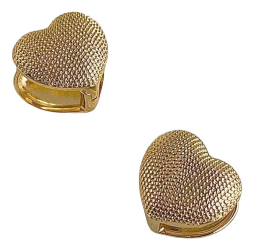 Hermosos Aros De Corazon Reversible  Baño De Oro 18k