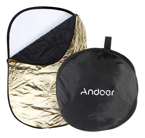 Reflector 36* Plateado*, Plegable Andoer, 90 Cm, Negro,