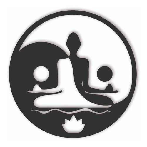 Cuadro Madera Calada Meditacion Yoga Yin Yang 53 X 53 Cm