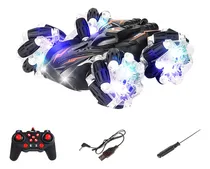 Comprar Vehículo De Juguete Rc Coches Con Led Y Efectos Sonoros 360 ° Doble Giro Lateral, Coche Teledirigido Regalos Para Niños, Recargable Carritos Control Remoto Negro