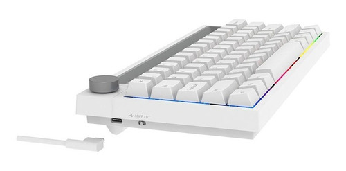 Imagen 2 de 7 de Teclado Mecánico Bluetooth Full Rgb Switch Pink K620t Blanco