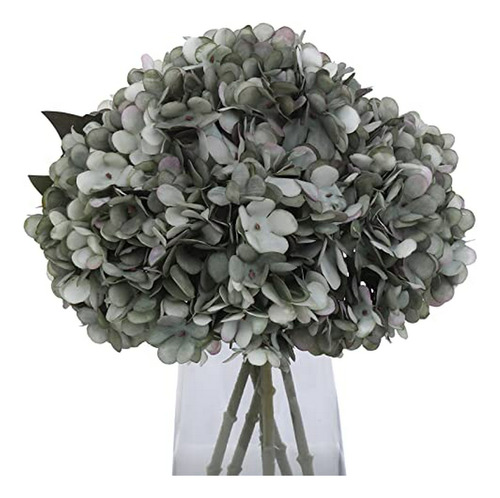 Ramo 6 Flores Hortensias Verdes Artificiales, Decoración Mes