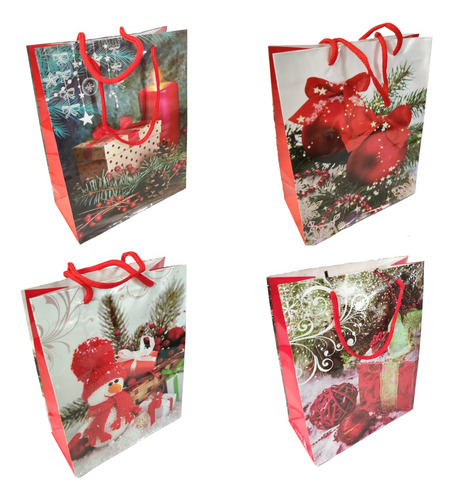 Bolsas Regalos De Navideñas 18*23*8cm X 6unidades 