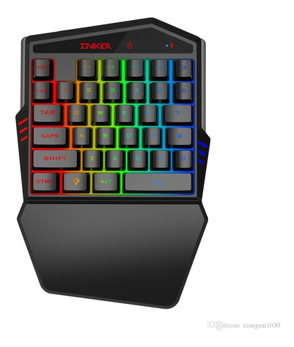 Teclado Gamer 35 Teclas 1 Mano Retroiluminado Led Rgb