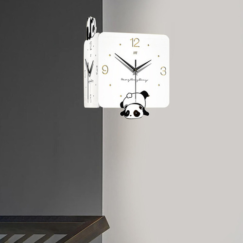 A Reloj De Pared De Esquina, Arte De Pared, Panda De Dibujos