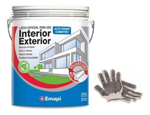 Guantes Y Pintura Latex Interior Exterior Emapi 20 Lts