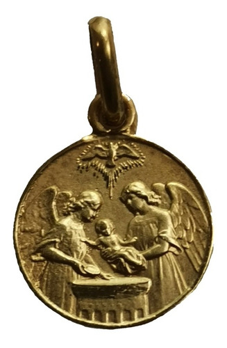 Medalla Oro 10k Bautizo Angeles #184 Bautizo Comunión 