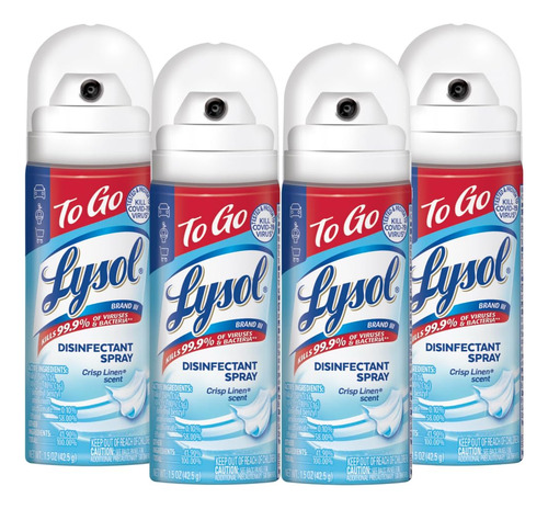 Spray Desinfectante Lysol To Go Crisp Linen, 44 Ml, Viaje, P