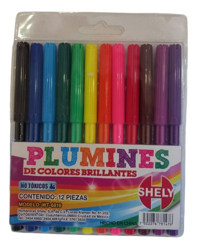 60 Plumines De Colores Punta Delgada Para Colorear