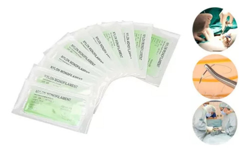 Hilo Nylon 3-0 Generic Hilos De Práctica De Sutura 12 Bolsas