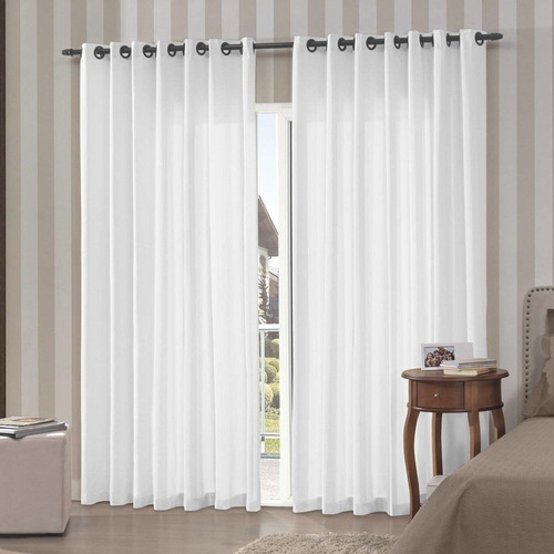 Cortina Para Sala/quarto Oxford 3,00x2,50 Branco Guaru Casa