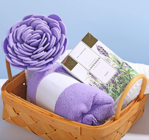 Canasta De Regalo De Spa, Spa Luxetique Lavender Spa Spa Kit