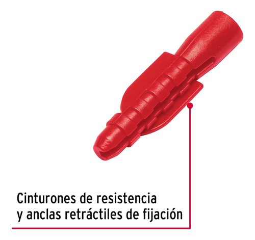 50 Taquetes Plastico 1/4´ Anclas Cinturon Construccion 44199