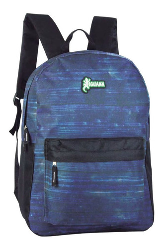 Mochila Espalda Iguana Azul Y Negra (10596)