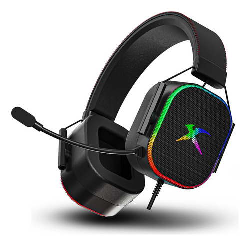 Headset Gamer Com Fio Xtrike-me Gh-606 Metallic Com Led Rgb