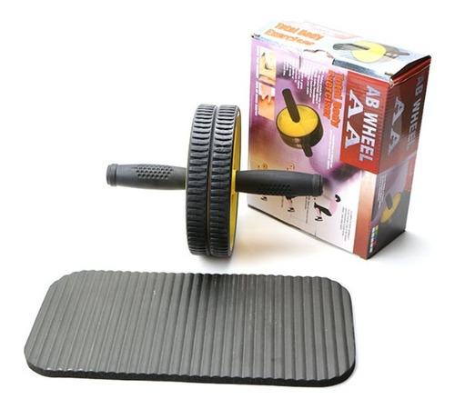 Rueda Doble Abdominal Abs Rodillo Gym + Tapete Rodillas 10mm