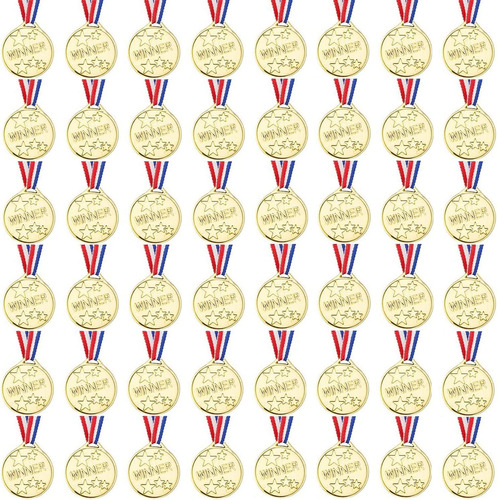 Medallas De Ganador De Plástico Dorado Paquete De 48