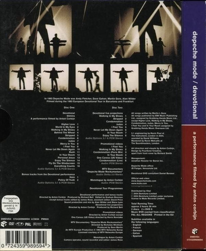 Imagen 2 de 2 de Depeche Mode Devotional 2 Dvd Nuevo Importado