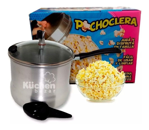 Olla Pochoclera Pochoclos Familiar Aluminio - 21cm 3,2 Lts