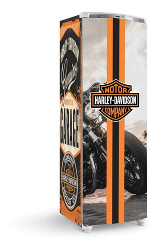Adesivo De Geladeira Envelope Completo Harley Vintage 80x180