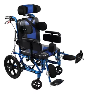 Silla De Ruedas Pci - Pca Paralisis Cerebral Infantil Adulto Color Azul 38 CM